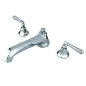 Elements Of Design Double Handle Widespread Deck Mounted Roman Tub Filler with Hex Lever Handles from the New York Collection Chrome