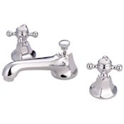 Elements Of Design Double Handle 8" to 16" Widespread Bathroom Faucet with Buckingham Cross Handles and Drain Assembly from the New York Collection Chrome