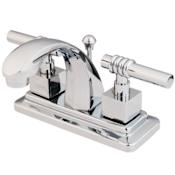 Elements Of Design Double Handle 4" Centerset Bathroom Faucet with Fortress Lever Handles from the Milano Collection Chrome