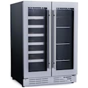 Elica Riserva 24 Inch Wide 21 Bottle Capacity and 60 Can Capacity Wine and Beverage Cooler Stainless Steel