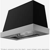 Elica Torino Series 600 CFM 36 Inch Wide Wall Mounted Range Hood Matte Black / Mirror Finish Stainless Steel