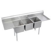 Elkay 12” Deep Standard Series Three Compartment Sink Stainless Steel