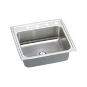 Elkay Celebrity 25" Drop In Single Basin Stainless Steel Kitchen Sink 1 Faucet Hole