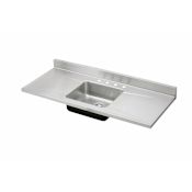 Elkay Gourmet Lustertone Stainless Steel 60" x 25" Single Basin Sink top Kitchen Sink with 7-1/2 Depth Stainless Steel