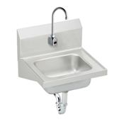 Elkay Wall Mount 18 Gauge Stainless Steel Handwash Sink with Sensor Faucet, and Mixing Valve Stainless Steel