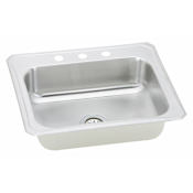 Elkay Celebrity 25" Drop In Single Basin Stainless Steel Kitchen Sink 1 Faucet Hole