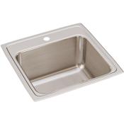 Elkay Lustertone 19-1/2" Drop In Single Basin Stainless Steel Kitchen Sink 1 Faucet Hole