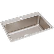 Elkay Lustertone 31" Drop In Single Basin Stainless Steel Kitchen Sink 1 Faucet Hole