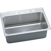 Elkay Gourmet 31" Single Basin Drop In Stainless Steel Kitchen Sink 1 Faucet Hole