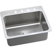 Elkay Gourmet 27" Single Basin Drop In Stainless Steel Kitchen Sink - Includes Perfect Drain Assembly 1 Faucet Hole