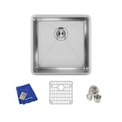 Elkay Crosstown 18-1/2" Undermount Single Basin Stainless Steel Kitchen Sink with Basin Rack and Basket Strainer Stainless Steel