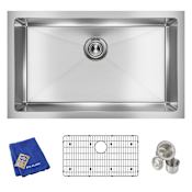 Elkay Crosstown 30-1/2" Undermount Single Basin Stainless Steel Kitchen Sink with Basin Rack and Basket Strainer Stainless Steel