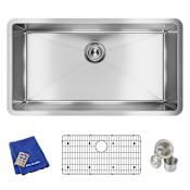 Elkay Crosstown 32-1/2" Undermount Single Basin Stainless Steel Kitchen Sink with Basin Rack and Basket Strainer Stainless Steel