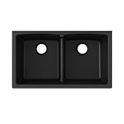 Elkay Quartz Classic 33" Undermount Double Basin Quartz Composite Kitchen Sink Black