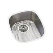 Elkay Harmony Lustertone Stainless Steel 14-1/4" x 15-3/4'' Undermount Single Basin Kitchen Sink with 5-15/16" Depth, Rounded Basin Corners, Bottom Grid, and Drain Fitting Stainless Steel
