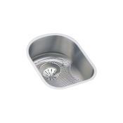 Elkay Harmony Lustertone Stainless Steel 14" x 17-1/2'' Undermount Single Basin Kitchen Sink with 7-1/2" Depth, Curved Basin Corners, Bottom Grid, and Drain Fitting Stainless Steel