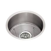 Elkay Mystic Lustertone Stainless Steel 18-3/8'' Undermount Single Basin Kitchen Sink with 8" Depth, Bottom Grid, and Drain Fitting Stainless Steel