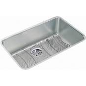 Elkay Gourmet 30-1/2" Single Basin 18-Gauge Stainless Steel Kitchen Sink for Undermount Installations - Basin Rack and Drain Assembly Included Stainless Steel