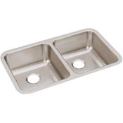 Elkay Lustertone 30-3/4" Undermount Double Basin Stainless Steel Kitchen Sink Stainless Steel