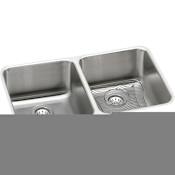 Elkay Gourmet Lustertone Stainless Steel 30-3/4" x 18-1/2" Double Basin Undermount Kitchen Sink with 10" Depth, Rounded Basin Corners, Bottom Grid, and Drain Fitting Stainless Steel