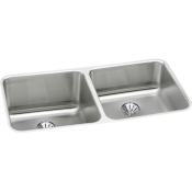 Elkay Gourmet 30-3/4" Double Basin Undermount Stainless Steel Kitchen Sink - Includes Two Perfect Drain Assemblies Stainless Steel