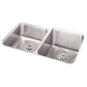Elkay Gourmet 31-1/4" Double Basin Stainless Steel Kitchen Sink for Undermount Installations with 50/50 Split - Basin Rack and Drain Assembly Included Stainless Steel