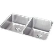 Elkay Lustertone 31-1/4" Undermount Double Basin Stainless Steel Kitchen Sink with Basket Strainer Stainless Steel