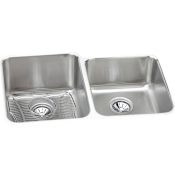 Elkay Gourmet 31-1/4" Double Basin Stainless Steel Kitchen Sink for Undermount Installations with 50/50 Split - Basin Rack and Drain Assembly Included Stainless Steel