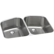 Elkay Gourmet 32-3/4" Double Basin 18-Gauge Stainless Steel Kitchen Sink for Undermount Installations with 50/50 Split - Perfect Drain Assemblies Included Stainless Steel