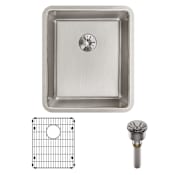 Elkay Lustertone Iconix 16" Undermount Single Basin Stainless Steel Kitchen Sink with Basin Rack and Perfect Drain Stainless Steel