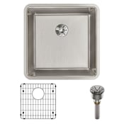 Elkay Lustertone Iconix 18-1/2" Undermount Single Basin Stainless Steel Kitchen Sink with Basin Rack and Perfect Drain Stainless Steel