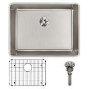 Elkay Lustertone Iconix 23-1/2" Undermount Single Basin Stainless Steel Kitchen Sink with Basin Rack and Perfect Drain Stainless Steel