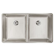 Elkay Lustertone Iconix 32-3/4" Undermount Double Basin Stainless Steel Kitchen Sink with Perfect Drain Stainless Steel