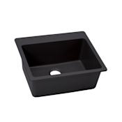 Elkay Quartz Luxe 25" Drop In Single Basin Quartz Composite Kitchen Sink Caviar
