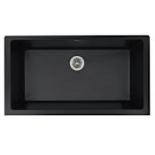 Elkay Quartz Luxe 35-7/8" Undermount Single Basin Quartz Composite Kitchen Sink with Perfect Drain Caviar