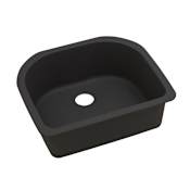 Elkay Quartz Luxe 25" Undermount Single Basin Quartz Composite Kitchen Sink Caviar