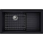 Elkay Quartz Luxe 35-7/8" Undermount Single Basin Quartz Composite Kitchen Sink plus Drainboard and Perfect Drain Caviar