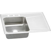 Elkay Gourmet 33" Single Basin Drop In Stainless Steel Kitchen Sink 1 Faucet Hole