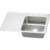 Elkay Gourmet 33" Single Basin Drop In Stainless Steel Kitchen Sink 1 Faucet Hole