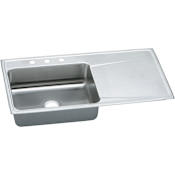 Elkay Gourmet 43" Single Basin Drop In Stainless Steel Kitchen Sink 1 Faucet Hole