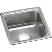Elkay Gourmet Lustertone Stainless Steel 13" x 13'' Self Rimming Single Basin Kitchen Sink with 7-5/8" Depth and Rounded Basin Corners Stainless Steel