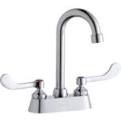 Elkay 1.5 GPM Deck Mounted Double Handle Utility Faucet with Metal Handles Chrome
