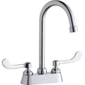 Elkay 1.5 GPM Deck Mounted Double Handle Utility Faucet with Metal Handles Chrome