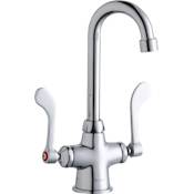 Elkay 2.2 GPM Deck Mounted Double Handle Utility Faucet with Metal Handles Chrome