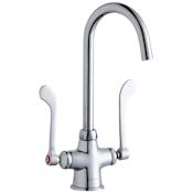 Elkay 1.5 GPM Deck Mounted Double Wrist Blade Handle Utility Faucet with Brass Handles Chrome