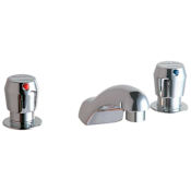 Elkay 0.25 GPM Widespread Bathroom Faucet with Push Button Handles Chrome