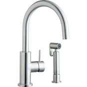 Elkay Allure 1.5 GPM Single Hole Kitchen Faucet - Includes Side Spray Satin Stainless Steel