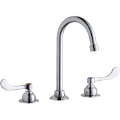 Elkay 1.5 GPM Deck Mounted Double Handle Utility Faucet with Metal Handles Chrome