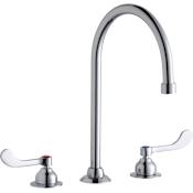 Elkay 1.5 GPM Deck Mounted Double Handle Utility Faucet with Metal Handles Chrome