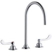 Elkay 1.5 GPM Deck Mounted Double Wrist Blade Handle Utility Faucet with Brass Handles Chrome
